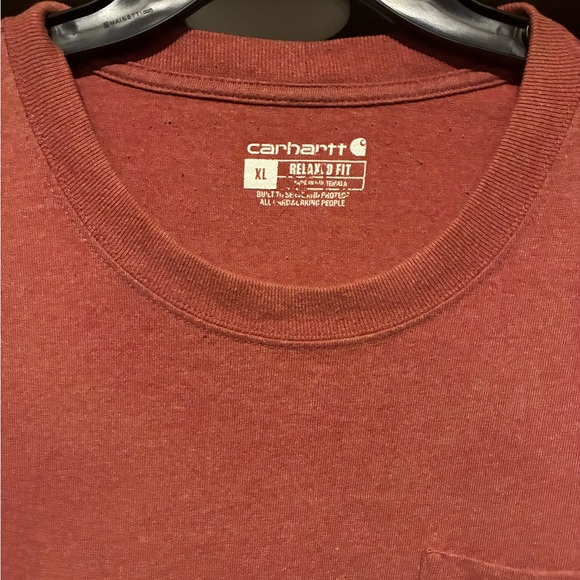 Carhartt Men's Brick Red Pocket Tee - Picture 3 of 3
